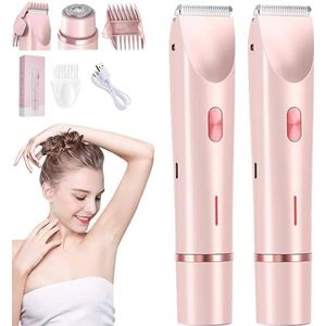Glow Aura Shaver, Glowshave Haarverwijderaar, Dual Head Shaver Vrouwen, GlowShave - 2-in-1 Body Shaver voor dames, nat en droog, voor beenarm en onderarm (2 stuks)