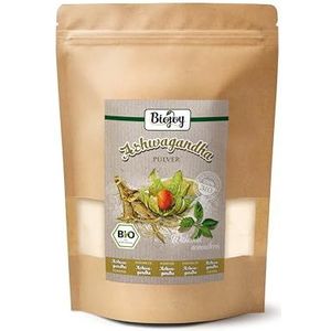 Biojoy BIO-Ashwagandha poeder, rauw (500 g), gemalen ashwagandhawortel, Indiase ginseng (Withania Somnifera)