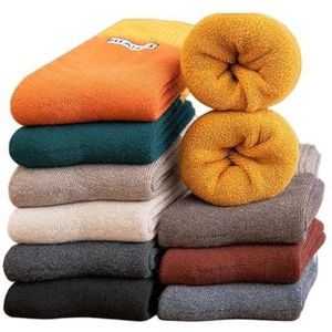 OuLi Store Warme herensokken, 10 paar grote wintersokken, kleurenmix, thermische wol, voor wandelen, skiën, vrije tijd, werk
