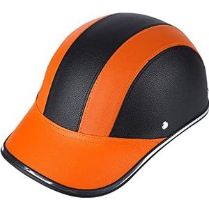 Retro Open Face Half Shell Helm, Heren en Dames Motorcycle Baseball Cap Halve Helm DOT Goedgekeurd Volwassenen Vintage Skull Cap Helm voor Scooter Street Cruiser Bromfiets Decoration