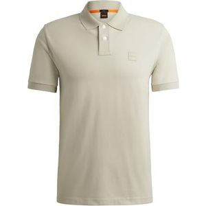 BOSS Passenger Slim Fit poloshirt voor heren van stretchkatoen met logo-patch, lichtbeige, XL