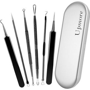 Mee-eter Remover Puistje Popper Tool - Upmore Comedone Extractor Mee-eter Acne Verwijdering Pincet Kit Huidverzorging Gereedschap Kit voor Gezicht