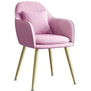 GEIRONV 1 stks metalen benen eetkamerstoel, met kussen fluwelen keukenstoel for woonkamer slaapkamer appartement lounge stoel Eetstoelen (Color : Purple)