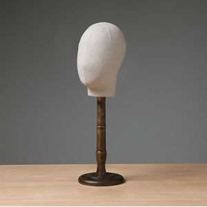 SAYEYBU Manikin Head, Cloth Mannequin Head, Hat Scarf Video Glasses Promo Display Plastic Manikin Head, Detachable Wood Stand, for Props Shop,Bruin,A