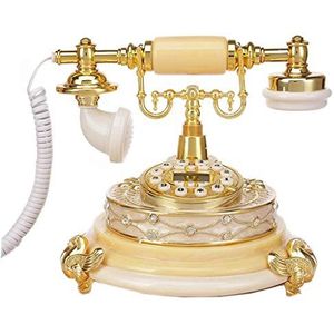VDLLQYN, Telefoon Antieke telefoon Europese antieke retro telefoon Creatieve mode Vaste lijn for thuis Tuin Kantoortelefoon Vaste lijn ，Antieke telefoon(Yellow)