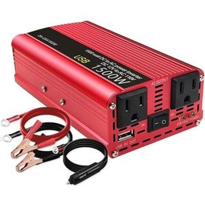 Spanningsomvormer 1500W Power DC 12V Naar AC 110V/220V 230V Auto Omvormer Dubbele USB Oplaadadapter Converter Zonne-energie 12 Naar 220 Volt Europa Omvormer(12V 110V US)