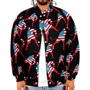 American Hockeyspeler Grappige Mannen Baseball Jacket Gedrukt Jas Zachte Sweatshirt Voor Lente Herfst