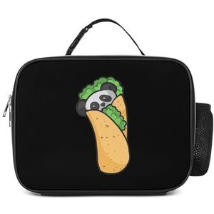 Panda Burrito Taco Leuke Geïsoleerde Lunchbox Grappige Koelere Tote Tas Afneembare Herbruikbare Draagbare Voor Kantoor Picknick Wandelen Strand