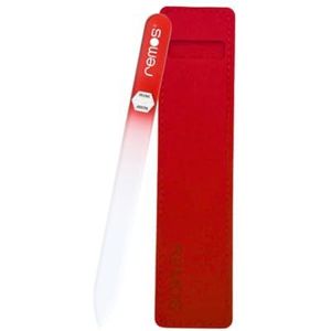 REMOS Nagelvijl van echt gehard glas met dubbelzijdig slijpervlak (rood)