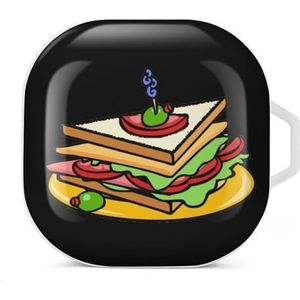 Art Sandwiches Oortelefoon Hoesje Compatibel met Galaxy Buds/Buds Pro Schokbestendig Hoofdtelefoon Case Cover Wit-Stijl