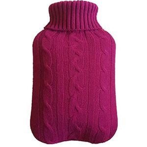 DieffematicRSD Warmwaterkruik Gebreide Warmwaterkruik Cover Winter Zachte Tas Handwarmer Wrap Case Grijs Wit Warming Tool Heater Protector (Color : Rose red)