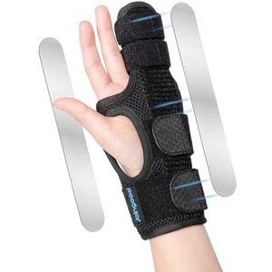 joingood Kleine vingerspalk, boxerfractuurrail voor mannen en vrouwen, verstelbare vingerorthese voor artritis, breuk, mallet vervorming, triggervinger, links, M
