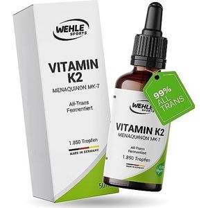 Vitamine K2 MK7 - 200 µg - 1850 Druppels - 50 ml - Laboratorium Getest - Veganistisch