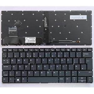 US UK SP-toetsenbord voor HP voor EliteBook x360 830 G5 G6 voor voor zhan X13 G2 voor achtergrondverlichting(Big Enter UK)