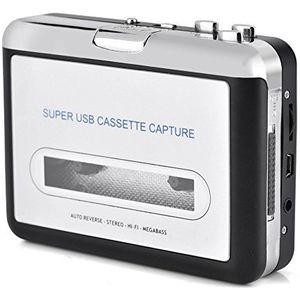 Zerone Draagbare audiocassetteconverter, USB-cassette naar MP3-cassetterecorder met CD-hoofdtelefoon