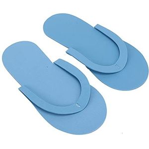 12 Paar Wegwerpslippers, Draagbare Spa-slippers voor één Maat, Antislip Pedicureslipper voor Thuisreizen en Schoonheidssalon, Schuimsandaal met Lichtgewicht(39 * 20 * 9cm-Blauw)