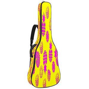 Gele ananas gitaartas Oxford maat 39/40/41 - dubbel design met schouderriem en handvat model 107 x 42,9 x 4,7 inch
