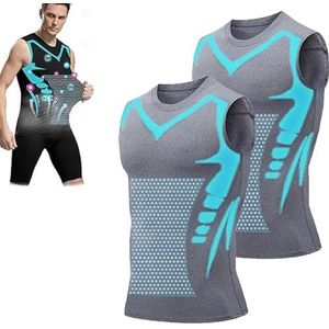 Vitaboost, Vitaboost Shirt, Vitaboost Powervest, Vitaboost Vest, Vitaboost Compression Shirt (Gray*2pcs,L)