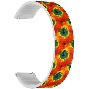 RYANUKA Solo Loop band compatibel met Ticwatch Pro 3 Ultra GPS/Pro 3 GPS/Pro 4G LTE / E2 / S2 (Bright Tiedye) Quick-Release 22 mm rekbare siliconen band band accessoire, Siliconen, Geen edelsteen