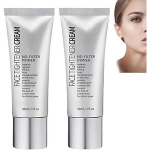 Face Tightener No-Filter Primer, Instant Face Tightener, Blurring Face Primer for Face Before Makeup, Skin Tightener Primer Face Makeup, Long Lasting Power Grip Formula (2 PCS)