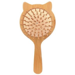 Bamboe Paddle Haarborstel voor Vrouwen Natuurlijke Mini Kat Styling Houten Kam om Breuk Te Ontwarren & Verminderen - Hoofdhuid Massage