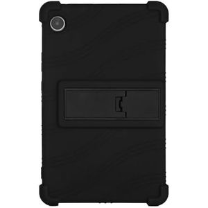 Zachte siliconen tablethoes geschikt for Lenovo Tab M8 4e generatie TB300FU/TB300XU 2023 tablet-pc met verstelbare standaard(Black)