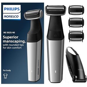 Philips BG5025/40 Norelco Bodygroom Series 5000 Douchebestendige lichaamstrimmer voor mannen met rugbevestiging