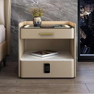 GZDZ Intelligent licht luxe nachtkastje - eenvoudig multifunctioneel draadloos opladen - combinatieslot om privacy te beschermen - Home Slaapkamer Opbergkast (A3,40x40x50cm/16x16x20inch)