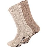 VCA - Noorse Gebreide Sokken - Wollen Sokken - Antislipzool - 2 Paar - 39-42 EU