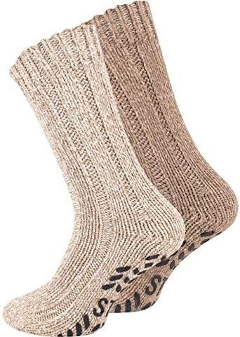 VCA - Noorse Gebreide Sokken - Wollen Sokken - Antislipzool - 2 Paar - 39-42 EU