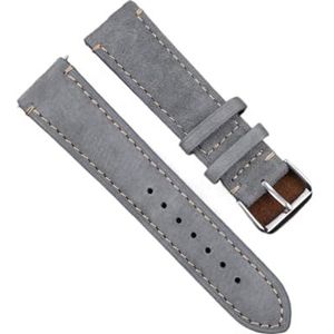 EDVENA Echt Suède Vintage Horlogebandjes Handgemaakte Fluwelen Horlogeband 18mm 20mm 22mm 24mm Vervangingsband(Color:Gray with line,Size:24mm)
