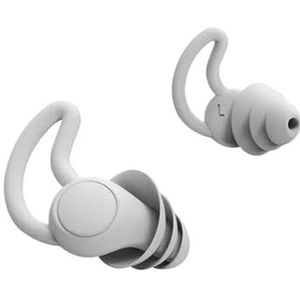 3-laags oordopjes voor slaap siliconen ruisonderdrukking gehoorbescherming, zachte herbruikbare oordopjes voor SleepSwim (grijs G780B)