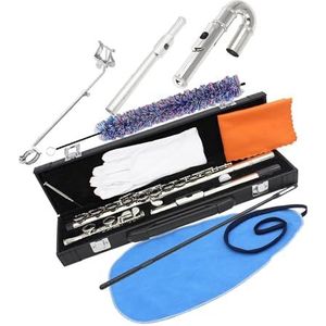 Professioneel Fluit Beginnersinstrument 16C Tune Bend Fluit Dubbel Mondstuk Cupronickel Beginner Professionele Performance Instrumentenset