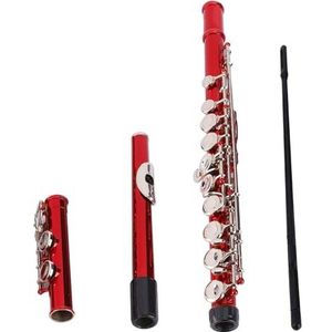 Fluit, Fluit Kit 16 Holes Flute for Home Outdoor School(rood)