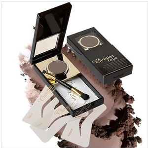 Christian Faye Wenkbrauwmake-up, semi-permanent, waterbestendig, veegvast, tot 24 uur houdbaar, incl. 3 sjablonen en dubbelzijdig penseel (Ash Brown)