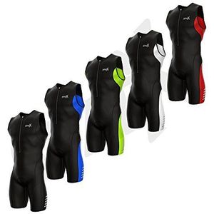 Sparx Elite triatlonpak voor heren, trisuit, speedsuit, skinsuit, zwemfiets, triatlon-racepak (XL, zwart)