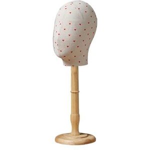 SAYEYBU Mannequin Manikin Head Hat Rack, Freestanding Professional Wooden Base Wig Stand Holder Hat Display Stand for Props Shop, Detachable Wood Stand,Natural,C