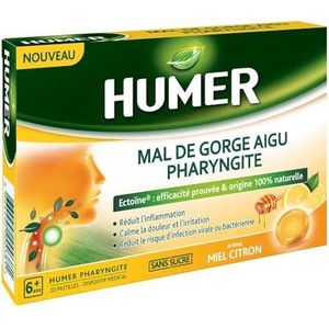 Humer Acute Keelpijn Faryngitis Suikervrij 20 zuigtabletten