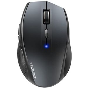 TECKNET Draadloze muis, Bluetooth draadloze muis, 3200 dpi, draadloze muis, draadloze bluetooth-muis, 6 verstelbare dpi-niveaus, ergonomische muis met batterij-indicator voor laptop, computer, iPad