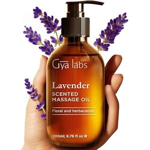 Gya Labs Lavendel Massageolie voor Zoete Nachten - Natuurlijke Aromatherapie Massageolie voor Mannen & Vrouwen - Samengesteld met Jojoba, Argan & Lavendel - 100% Puur (200 ml)