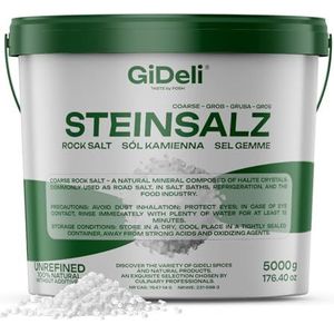 GiDeli Steenzout, grof, 5 kg, natuurlijk, ongeraffineerd, zonder additieven, voor badkamers, levensmiddelen, koeling, straten