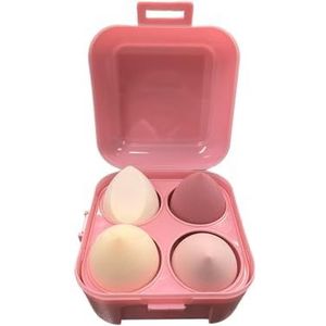 Sunjiyan Make-upspons Blender 4 Stuk Foundation Spons Latex Gratis Beauty Blender Applicator met Spons Houder Case