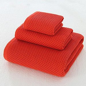 Puur katoenen Drie stuks honingraat handdoekensets, sterk absorberend en niet vervagen badhanddoeken, 1 badhanddoek 170x140cm, 1 handdoek 34x75cm, 1 vierkante handdoek 34x34cm
