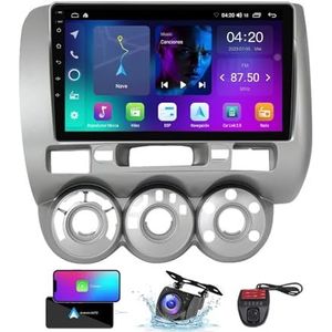 Android 13 systeem 2 Din Autoradio Stereo voor Honda Jazz City 2002-2007 9 inch touchscreen met GPS Navigatie Carplay Android Auto/Bluetooth 5.0/FM AM RDS Radio/4G WiFi/DSP(B,NF-2)