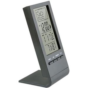 Elektronische digitale temperatuur- en vochtigheidsmeter, thermometer, hygrometer, weerstation voor binnen en buiten, mini-klok (kleur: wit)