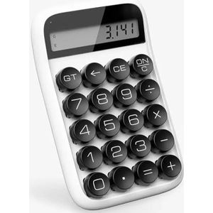 Stijl Bluetooth Numeriek Toetsenbord Retro Calculator Compatibel met Financieel Kantoor Gebruik Draadloze Telmachine (Calculator-Wit)