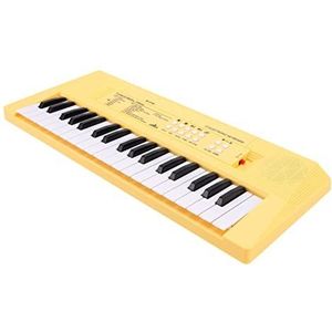 Pianotoetsenbord Speelgoed, Plastic Elektronisch Toetsenbord Speelgoed 37 Toetsen met Microfoon voor Thuis (Geel)