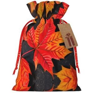 Herfst Rode Bladeren Print Canvas Ltems Zakken Herbruikbare Items Tassen Bulk Ltems Zakken Diverse Maten Voor Alle Gelegenheden