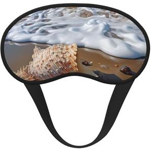 Zee- en schelpenslaapmasker voor vrouwen, meisjes en mannen, zacht, comfortabel oogmasker met verstelbare riem, verduisterend oogmasker, voor reizen, yoga, dutje in ploegendienst