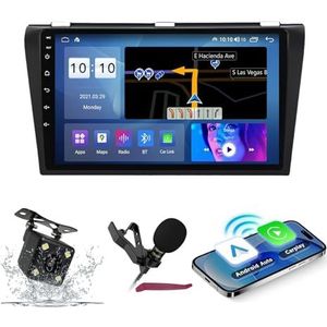 Android 14 Autoradio Navi voor M-azda 3 (2004-2009) 9 ""Schermradio met draadloze carplay Android Auto GPS Navigatieondersteuning Bluetooth 5.0 HIFI FM 5G-WiFi SWC MIC,M200s